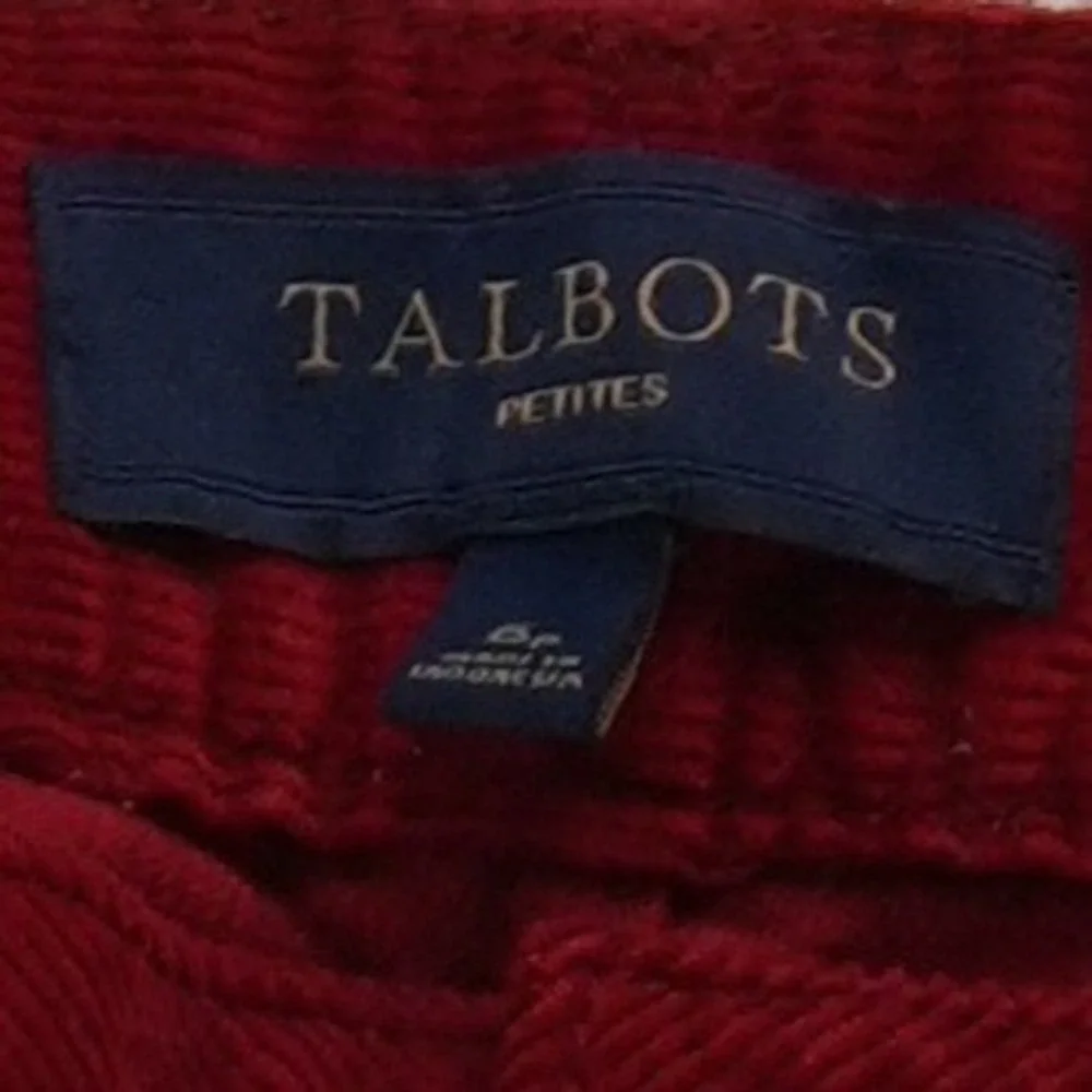 Talbots‎ Corduroy Pants Women's Size 6P Petite Burgundy Red Curvy Straight Leg